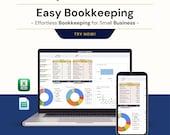 Small Business Bookkeeping Tracker | Tax Edition, P&L, Income Expense Dashboard (12-Year)