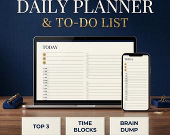 Hoja de cálculo de productividad: Planificador diario, lista de tareas, bloques de tiempo (Google Sheets)