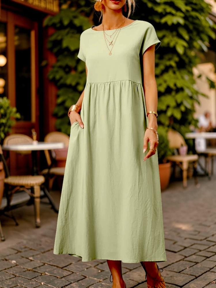 Solid Color Midi Dress - Etsy