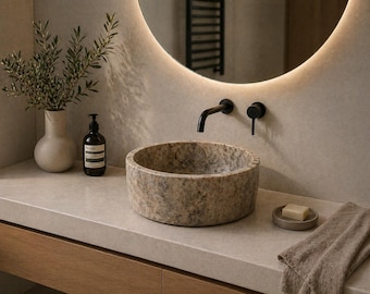 トラバーチンシンク、大理石シンク、バスルームシンク、カラカッタ・ヴィオラシンク、天然シンク