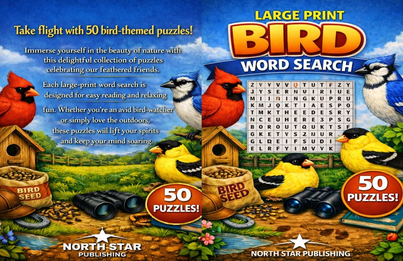 Buy 50 Bird Word Search Puzzles for Adults — Large Print Birds, Species ...