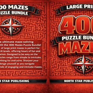400 laberintos para adultos: libro de desafíos relajantes con letra grande y mucho más.
