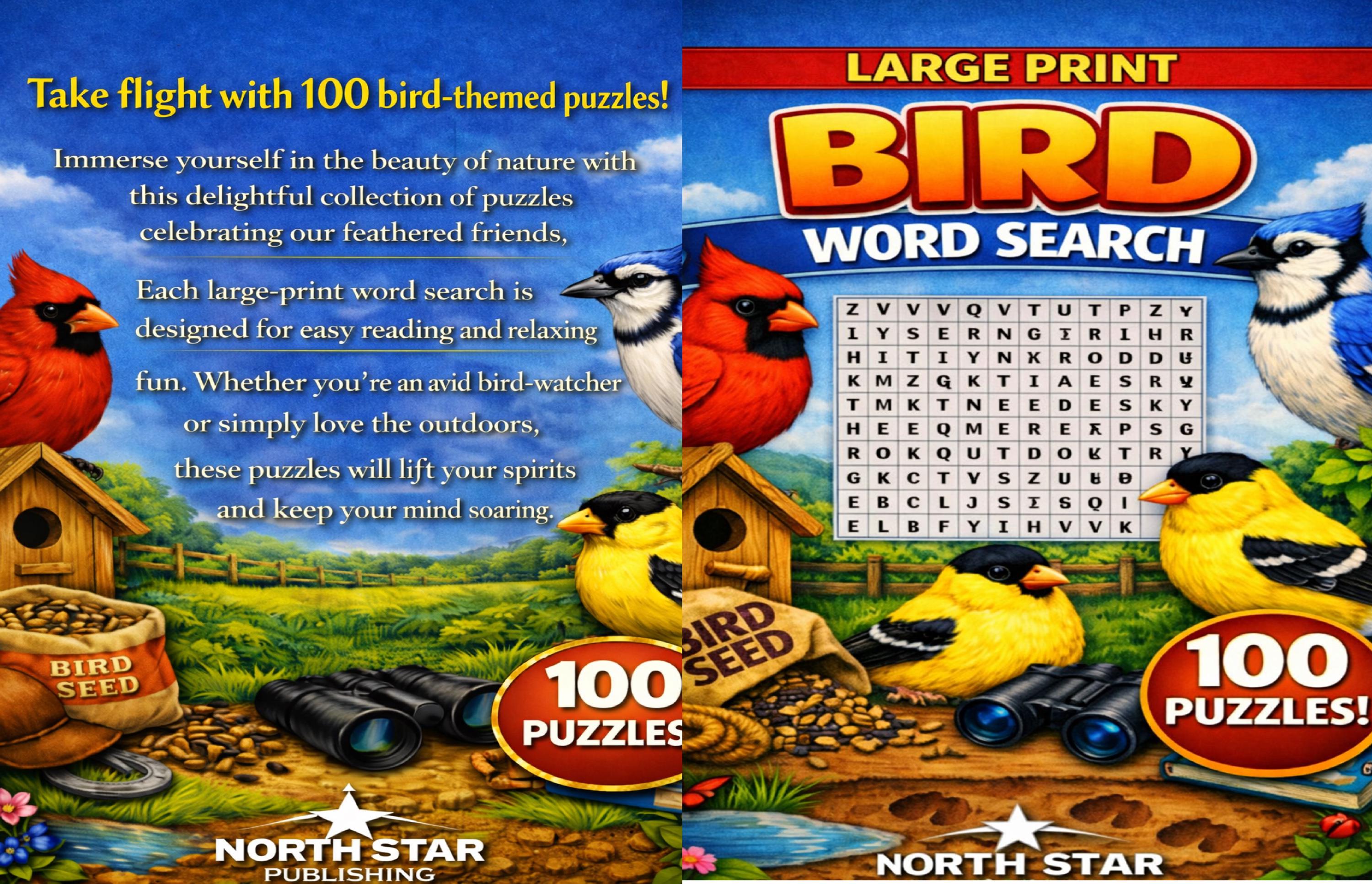 100 Bird Word Search Puzzles for Adults — Large Print Birds, Species ...