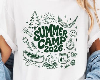 Comfort Colors Summer Camp 2026 Shirt, Premium Vintage Outdoor Adventure Tee, Aesthetic High Quality Camping Top