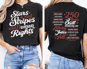 Camiseta "Seguimos trabajando por la libertad y la justicia para todos", camiseta retro con estampado de derechos humanos, camiseta vintage de derechos civiles.