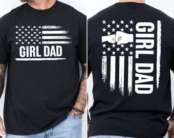 Camiseta Comfort Colors para niña y papá, camiseta vintage con la bandera de EE. UU. para el Día del Padre, regalo patriótico para papá con saludo de puño, camiseta retro con la bandera estadounidense para hombre.