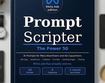 AI Prompts for Facebook Ads | 50 AI Prompts for Meta Ads | Ad Copy & Landing Pages | Copywriter Tool | Instant Download
