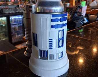 R2D2 Droid Star Wars 3D Printed Hand Painted 16oz Can Holder Stein