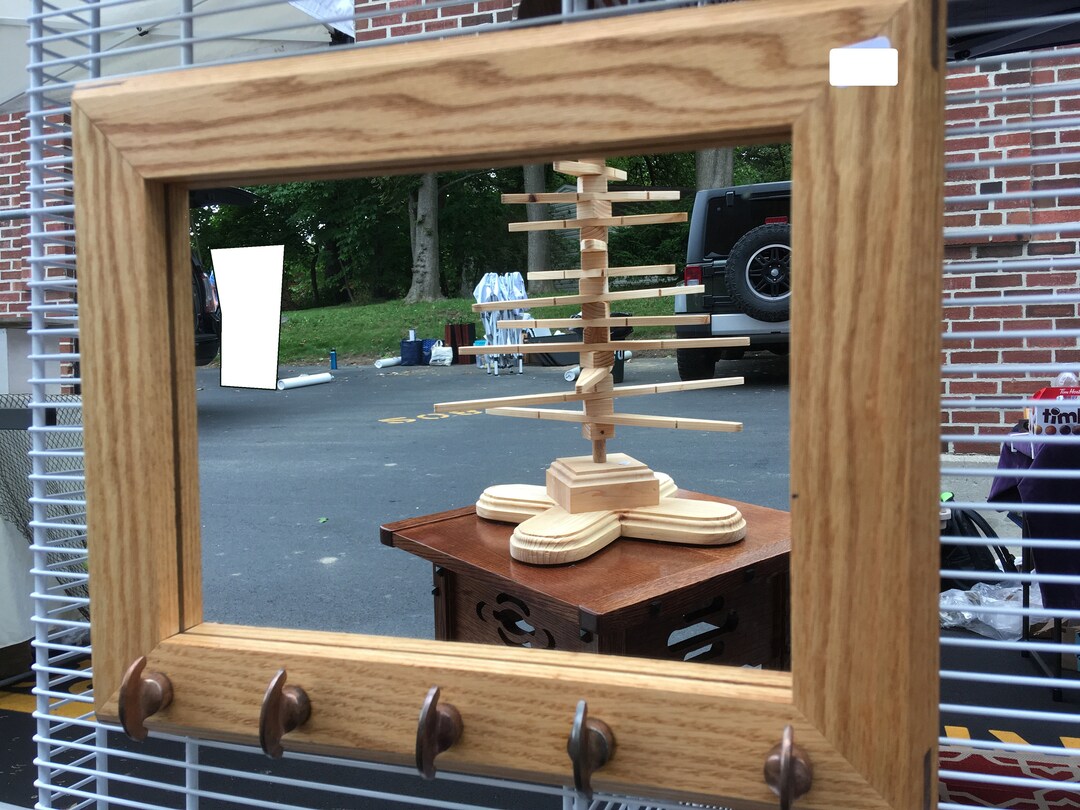 Hall Mirror With Key Hooks Etsy