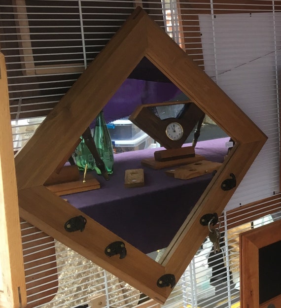 Wooden Mirror With Key Hooks Etsy