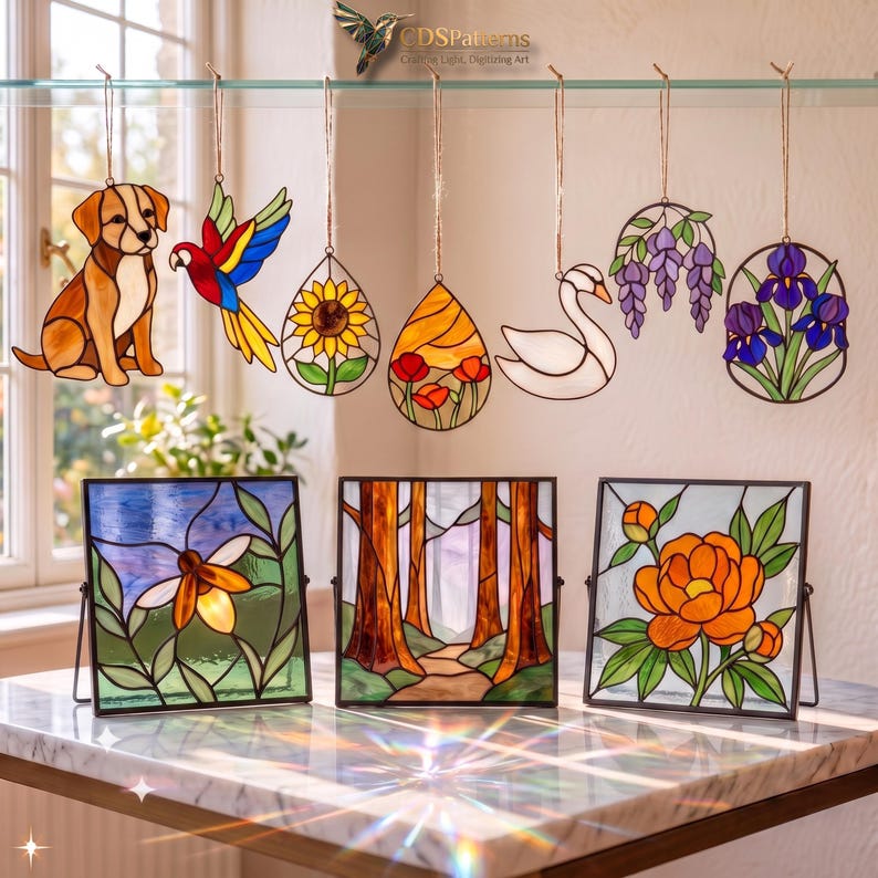 10 Stained Glass Patterns Best Seller Bundle for Beginners DIY ...