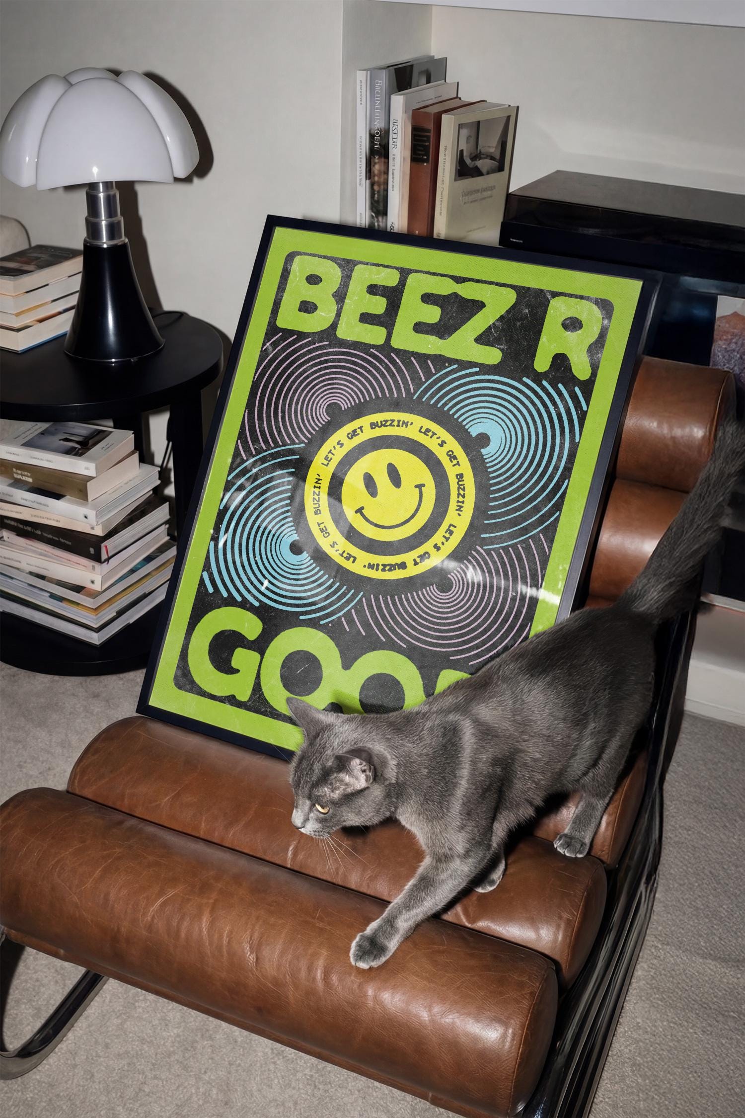 90s Rave Inspired Poster | Bee Art Print | Acid House | Dopamine Decor ...