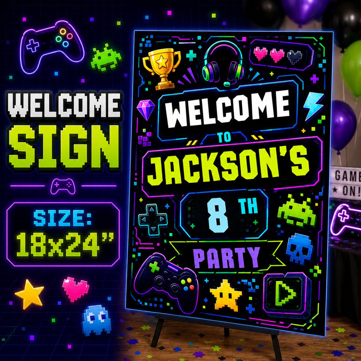Ultimate Gaming Birthday Bundle Template | Editable Gamer Party ...