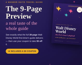 Anteprima della guida di Walt Disney World (9 pagine) / Estratto per chi visita Disney per la prima volta con coupon per la guida completa / Download immediato in PDF