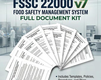 FSSC 22000 Version 7 Food Safety Management System (FSMS) – Complete Document Kit Editable