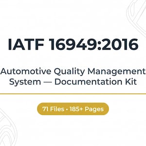 IATF 16949:2016 Toolkit: gebruiksklaar kwaliteitshandboek voor de automobielindustrie, procedures, controleplansjablonen, checklists en kernhulpmiddelen