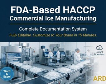 FDA準拠の業務用製氷工場向けHACCP食品安全文書キット
