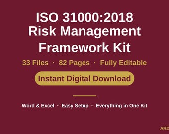 ISO 31000:2018 Risk Management Framework Full Pack System Documents
