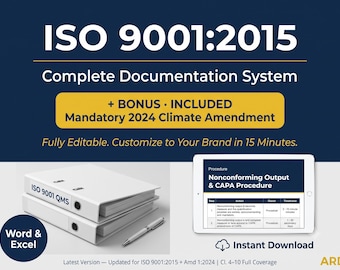 ISO 9001:2015 Quality Management System  Full Pack