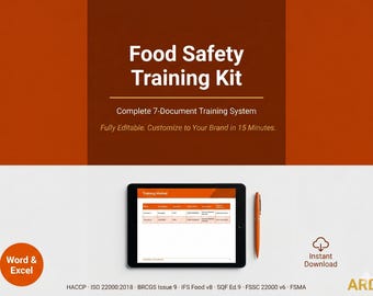 Food Safety Training System Full Pack Documents ( HACCP, ISO, BRCGS )