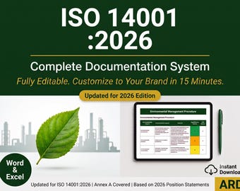 ISO 14001:2026 Environmental Management System Full Pack Documents