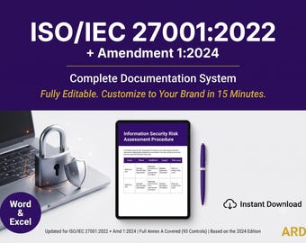 ISO 27001:2022 ISMS Full Pack System Documents + Amendment 1–2024 (Digital Download)