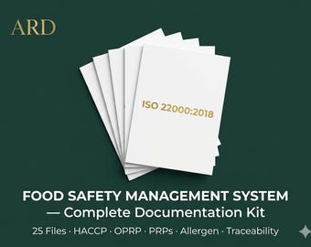 ISO 22000:2018 Food Safety System Full Pack Documents