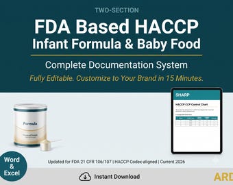 FDA Based  Infant Formula Baby Food HACCP System Full Pack