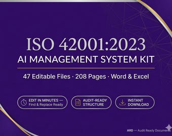 ISO 42001:2023 AI Artificial Intelligence Management Full Pack System Documents