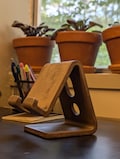Minimalist Phone Stand, Desk Cable Organizer, Colorful Smartphone holder, Standing Desk Accessory