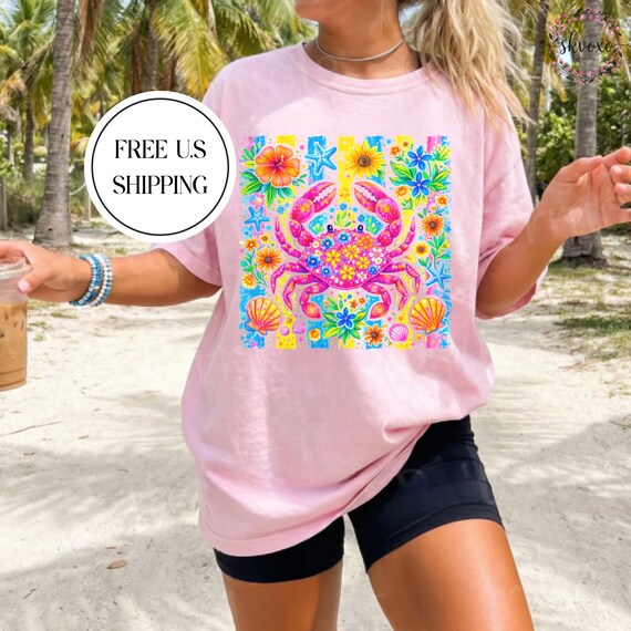 Comfort Colors® Coastal Preppy Summer T-Shirt | Beach Vibes Shirt | Summer Vibes Shirt