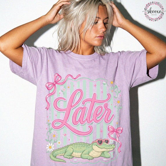Comfort Colors Later Gator Shirt - See You Later Alligator Tshirt - Trendy Vacation T-shirt - Crocodile Graphic Funny Quote Beach Summer Tee