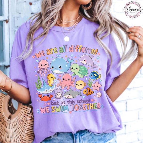 Comfort Colors® Teacher Life Shirt, We All Swim Together Shirt, Back to School Shirt, Elementary School Teacher Shirt, Kindergarten Teacher