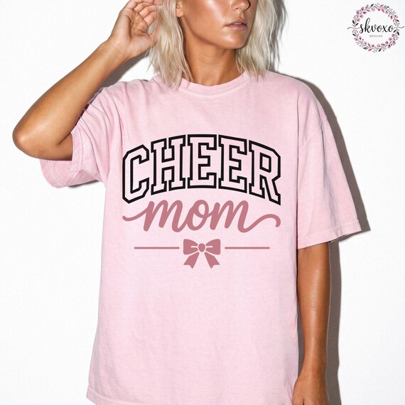 Comfort Colors® Cheer Mom Shirt, Cheerleader Mom Tee, Cheermom Shirt, Gift for Cheermom, Cheer Mom Gift, Mama Bow Tee