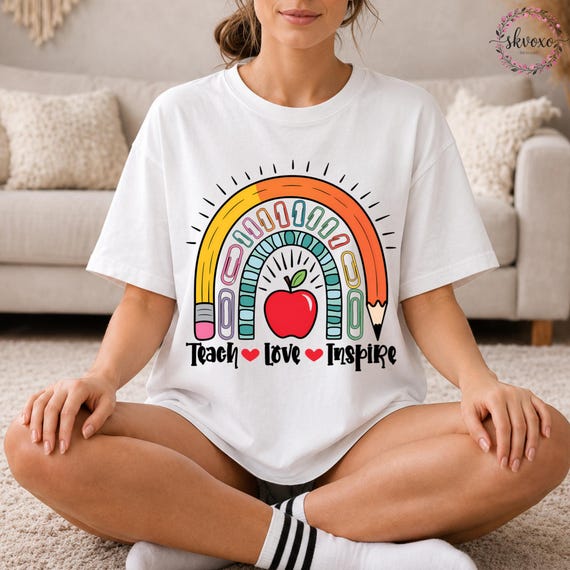 Comfort Colors® Teach Love Inspire Shirt, Teacher Shirt, Back to School Tee, Teacher Gift, Teacher Life Shirt, Teacher Appreciation