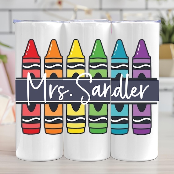 Personalized Teacher 20oz Tumbler Wrap PNG, Teacher Appreciation Sublimation Design, Cute Teacher Gift Skinny Tumbler Digital Download