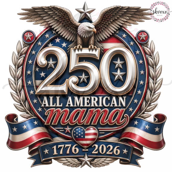 All American Mama Tee PNG, Patriotic USA Mom Design (Digital Download), 4th of July PNG