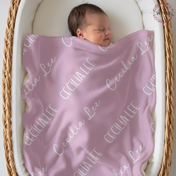 Custom Baby Blanket with Name, Personalized Name Blanket, Newborn Hospital Blanket, Custom Baby Gift, Baby Name Swaddle