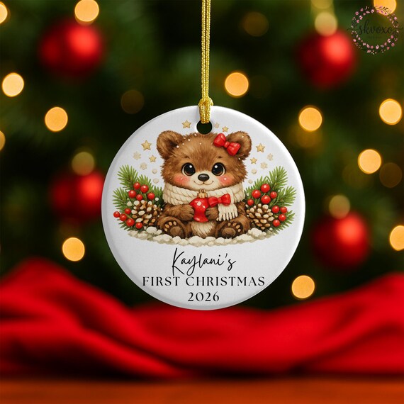 Baby's First Christmas Ornament, Personalized Baby's Christmas Keepsake, New Baby Gift, Custom Baby Ornament