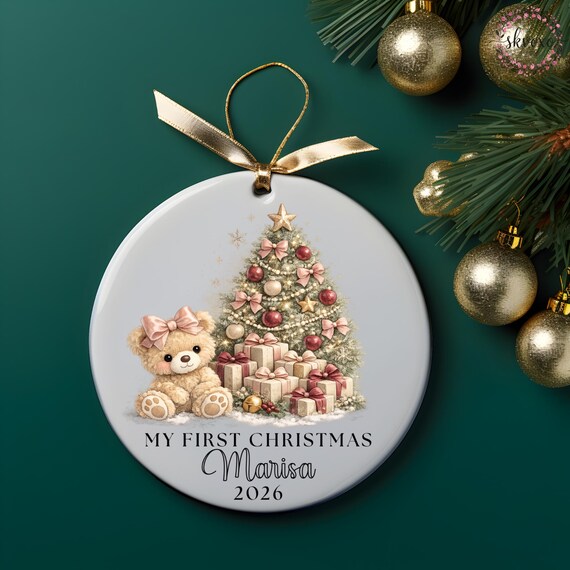 Personalized My First Christmas Ornament 2026, Babys First Christmas Ornament, Custom Name Newborn Keepsake, Baby Girl Christmas Gift