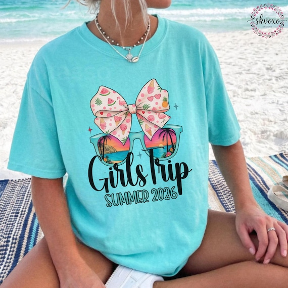 Custom Girls Trip 2026 Shirts Girl Vacation Weekend Matching Tshirts Beach Summer Vacay Mode Tees Girl Gang Group T-shirts Gift