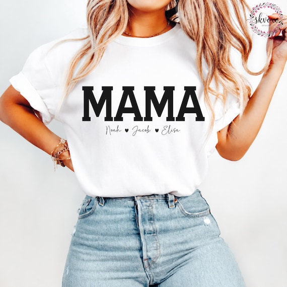 Copy of Personalized Mama Comfort Colors Shirt | Custom Mama Shirt With EST Gift