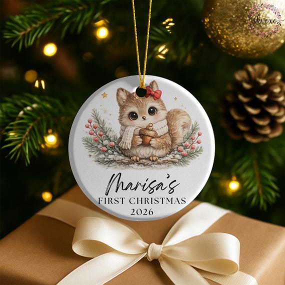 Baby's First Christmas Ornament, Personalized Baby's Christmas Keepsake, New Baby Gift, Custom Baby Ornament