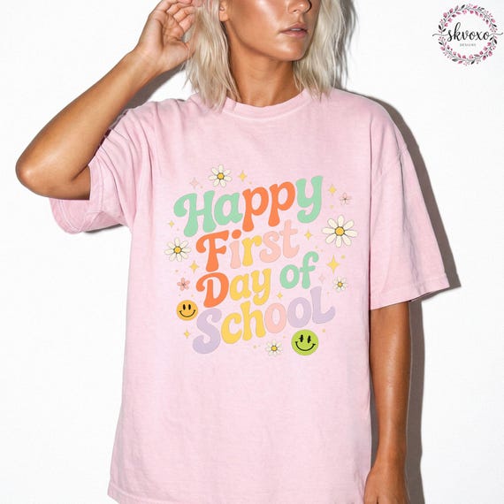 Comfort Colors First Day of School Shirt, Cute Kindergarten, Preschool, Elementary Shirt, Teacher Life Shirt, Teacher Shirt, Teacher Gift