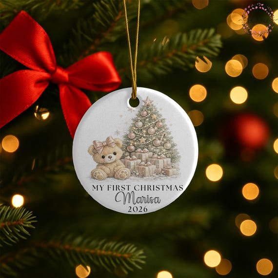 Personalized My First Christmas Ornament 2026, Babys First Christmas Ornament, Custom Name Newborn Keepsake, Baby Girl Christmas Gift