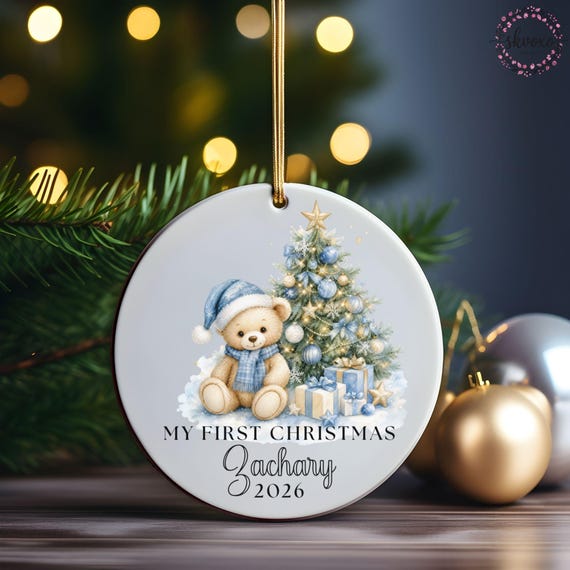 Personalized My First Christmas Ornament 2026, Babys First Christmas Ornament, Custom Name Newborn Keepsake, Baby Boy Christmas Gift