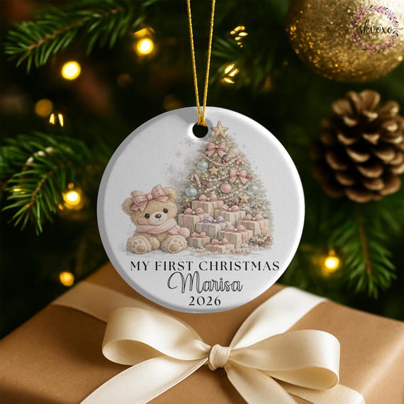 Personalized My First Christmas Ornament 2026, Babys First Christmas Ornament, Custom Name Newborn Keepsake, Baby Girl Christmas Gift