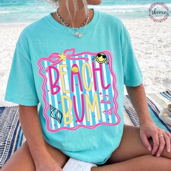Summer Vibes Comfort Colors® Shirt | Beach Bum Summer Vacation Shirt | Beach Shirt | Trendy Summer Graphic Shirt