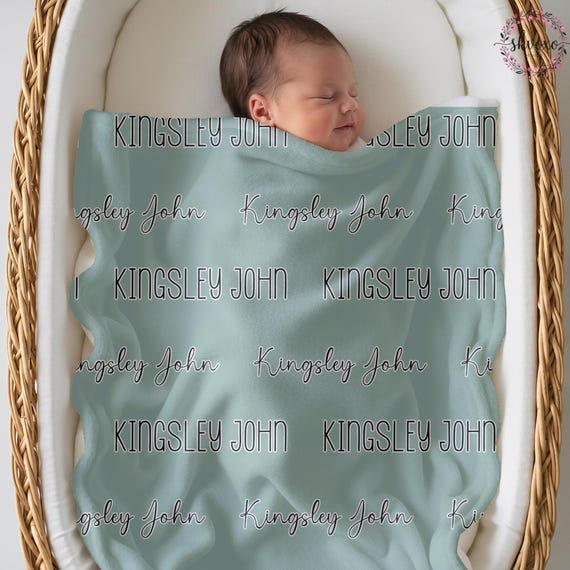 Custom Baby Blanket with Name, Personalized Name Blanket, Newborn Hospital Blanket, Custom Baby Gift, Baby Name Swaddle