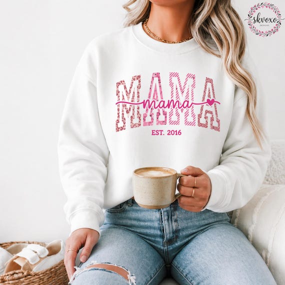 Personalized Mama Sweatshirt, Mothers Day Gift, Birthday Gift for Mom, New Mom Gift, Minimalist Cool Mom Sweater